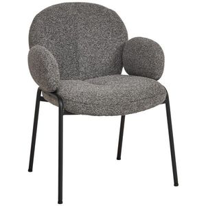 MID.YOU STOLIČKA S PODRÚČKAMI, železo, vzhľad ľanu, čierna, tmavosivá vyobraziť