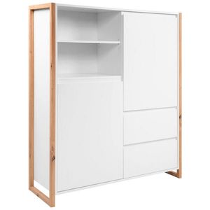 MID.YOU VYSOKÁ KOMODA, biela, dub artisan, 120/139/40 cm vyobraziť