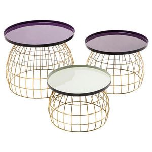 MID.YOU SADA PRÍRUČNÝCH STOLÍKOV, lila, svetlosivá, slivková vyobraziť