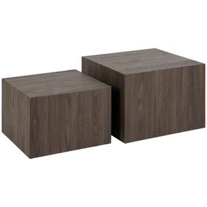 SADA KONFERENČNÝCH STOLÍKOV, tmavohnedá, kompozitné drevo, 50/58/40/50/33/58 cm vyobraziť