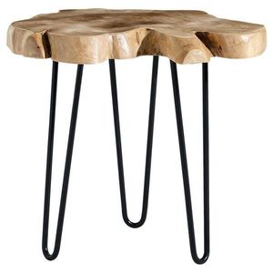 Livetastic PRÍRUČNÝ STOLÍK, tíkové drevo, prírodná farba, čierna vyobraziť