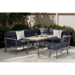 Ambia Garden JEDÁLENSKÁ TERASOVÁ SÚPRAVA 4-dielne, kov, plast, textil vyobraziť