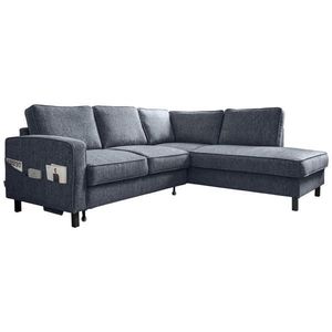 MID.YOU ROHOVÁ SEDACIA SÚPRAVA, textil, tmavomodrá vyobraziť