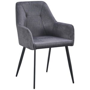 Carryhome STOLIČKA S PODRÚČKAMI, železo, tkaná textília, sivá, čierna vyobraziť