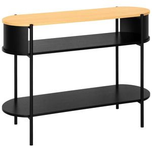 Xora KONZOLOVÝ STOLÍK, prírodná farba, čierna, kov, kompozitné drevo, 100/39/76 cm vyobraziť