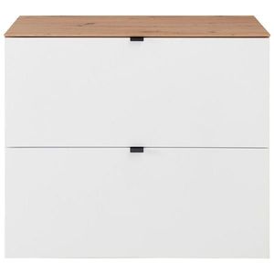 Voleo VÝKLOPNÁ SKRINKA NA TOPÁNKY, biela, dub artisan, 100/84/37 cm vyobraziť