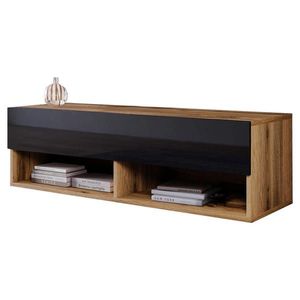 P & B NÍZKA KOMODA, dub wotan, čierna s vysokým leskom, 100/30/31 cm vyobraziť