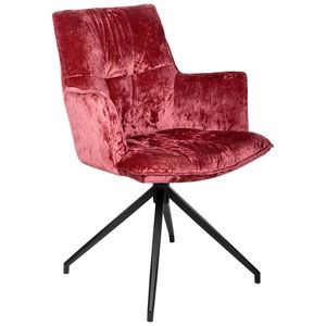 Novel STOLIČKA S PODRÚČKAMI, železo, zamat, čierna, bobuľová vyobraziť