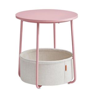 Boxxx PRÍRUČNÝ STOLÍK, recyklované drevo, ružová, biela vyobraziť