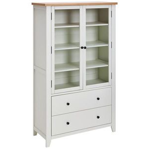 MID.YOU VITRÍNA, dub, borovica, číra, prírodná farba, biela, 100/165/43 cm vyobraziť