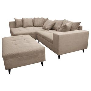 MID.YOU ROHOVÁ SEDACIA SÚPRAVA, textil, svetlohnedá vyobraziť