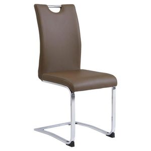 Carryhome STOLIČKA S PRUŽNÝM PODNOŽÍM, vzhľad kože, hnedá, chrómová vyobraziť