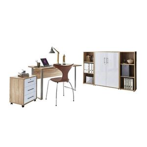 MID.YOU KANCELÁRIA, dub sonoma, biela s vysokým leskom, vyobraziť