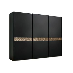 Dieter Knoll ŠAT. SKRIŇA S POSUV. DVERAMI, dub, antracitová, čierna, tmavý dub, 280/222/68 cm vyobraziť