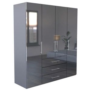 Carryhome ŠATNÍKOVÁ SKRIŇA, antracitová, antracitová s vysokým leskom, 196/219/59 cm vyobraziť