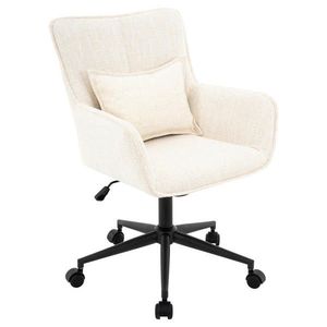 Carryhome OTOČNÁ STOLIČKA, tkaná textília, krémová, čierna vyobraziť