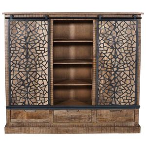 MID.YOU VYSOKÁ KOMODA, mangové drevo, prírodná farba, čierna, 160/140/40 cm vyobraziť