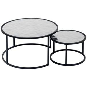 MID.YOU KONFERENČNÝ STOLÍK, čierna, strieborná, kov, sklo, kompozitné drevo, 80/44, 5/80 cm vyobraziť