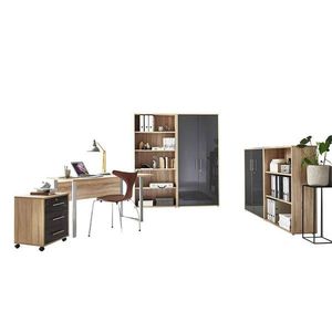 MID.YOU KANCELÁRIA, dub sonoma, antracitová s vysokým leskom, vyobraziť