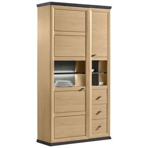 Hom`in VITRÍNA, tmavosivá, dub artisan, 110/209/43 cm vyobraziť