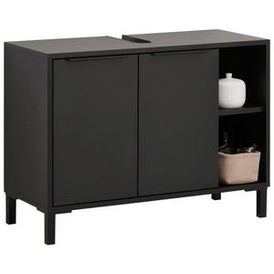 home24 SKRINKA POD UMÝVADLO, čierna, čierna, 80/49, 3/33 cm vyobraziť