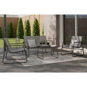 Ambia Garden SÚPRAVA ZÁHRADNÉHO NÁBYTKU 4-dielne, kov, sklo, textil vyobraziť