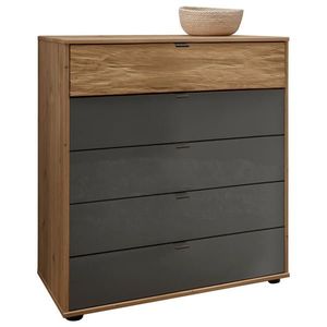 Dieter Knoll KOMODA, dub, dub bianco, lávovosivá, 80/86/49 cm vyobraziť