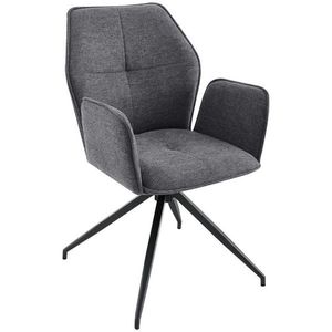 Carryhome STOLIČKA S PODRÚČKAMI, železo, tkaná textília, čierna, tmavosivá vyobraziť