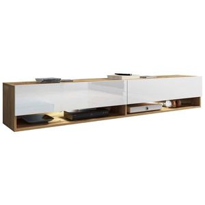 P & B NÍZKA KOMODA, dub wotan, biela s vysokým leskom, 180/30/32 cm vyobraziť