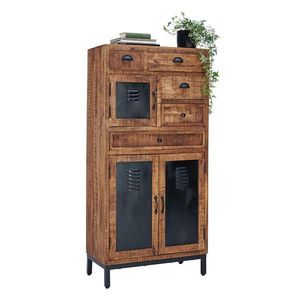 Landscape VYSOKÁ KOMODA, mangové drevo, hnedá, čierna, 80/165/40 cm vyobraziť