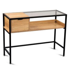 Xora KONZOLOVÝ STOLÍK, čierna, farba duba, kov, sklo, kompozitné drevo, 100/40/75 cm vyobraziť