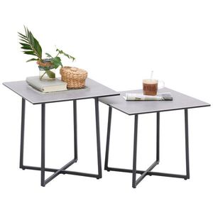 Hom`in SADA KONFERENČNÝCH STOLÍKOV, čierna, svetlosivá, kov, sklo, keramika, 45/45/45 cm vyobraziť