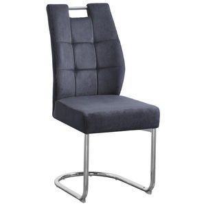 Carryhome STOLIČKA S PRUŽNÝM PODNOŽÍM, mikrovlákno, sivá, chrómová vyobraziť