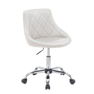 Carryhome OTOČNÁ STOLIČKA PRE MLÁDEŽ, vzhľad kože, biela, chrómová vyobraziť