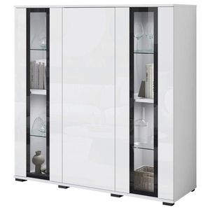 Livetastic VYSOKÁ KOMODA, biela, biela s vysokým leskom, 120/121, 9/39, 5 cm vyobraziť