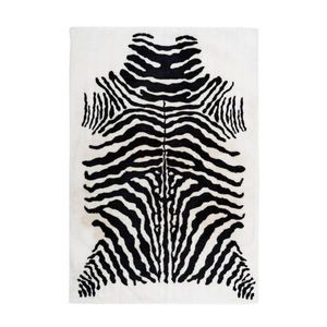 KOBEREC S VYSOKÝM VLASOM, 120/160 cm, čierna, biela vyobraziť