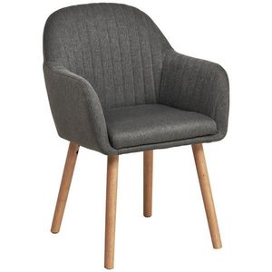 MID.YOU STOLIČKA S PODRÚČKAMI, vzhľad ľanu, prírodná farba, tmavosivá vyobraziť