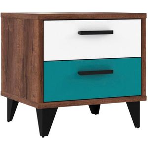 Carryhome NOČNÝ STOLÍK sivá, zelená, čierna, biela, farba duba vyobraziť