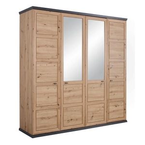 Hom`in SKRIŇA S OTOČNÝMI DVERAMI, tmavosivá, dub artisan, 205/209/60 cm vyobraziť