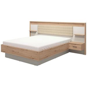 Xora ZOSTAVA S POSTEĽOU, 180/200 cm, kašmírová, dub artisan vyobraziť