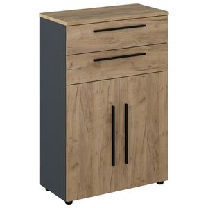 Voleo KOMODA, antracitová, dub artisan, 80/120/40 cm vyobraziť