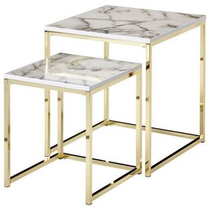 MID.YOU SADA ZASÚVACÍCH STOLÍKOV, zlatá, biela vyobraziť