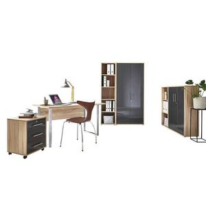 MID.YOU KANCELÁRIA, dub sonoma, antracitová s vysokým leskom, vyobraziť