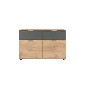 Carryhome KOMODA, grafitová, farba duba, 130/83/41 cm vyobraziť