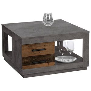 KONFERENČNÝ STOLÍK, antracitová, hnedá, kompozitné drevo, 80/80/45, 6 cm vyobraziť