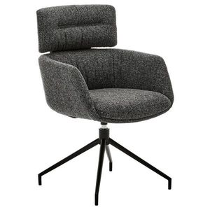 Dieter Knoll STOLIČKA S PODRÚČKAMI, železo, tkaná textília, čierna, tmavosivá vyobraziť