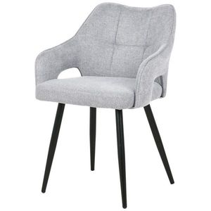 MID.YOU STOLIČKA S PODRÚČKAMI, železo, tkaná textília, svetlosivá vyobraziť