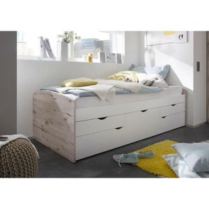 Carryhome VÝSUVNÁ POSTEĽ, 90-180/200 cm prírodná farba, biela vyobraziť