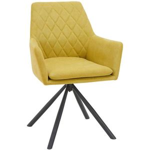 Hom`in STOLIČKA S PODRÚČKAMI, železo, tkaná textília, žltá, čierna vyobraziť