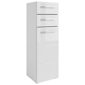 MID.YOU VYSOKÁ KOMODA, biela, biela s vysokým leskom, 34/104/31 cm vyobraziť